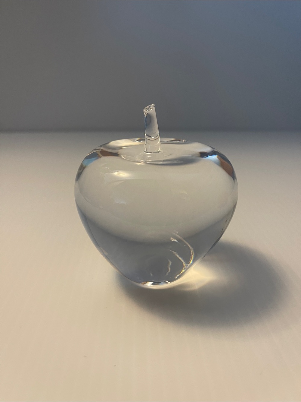 Glass apple paperweight